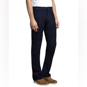 J BRAND Dark Blue Bearden Moto Slim Fit Ribbed Knee Jeans